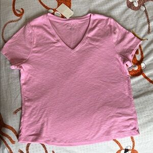 Marled Light Pink V-Neck Short Sleeve Tee